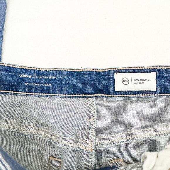AG Farrah High Rise Skinny Denim Jeans Med-dark Wash Japanese Fabric Size 31 - Picture 6 of 9